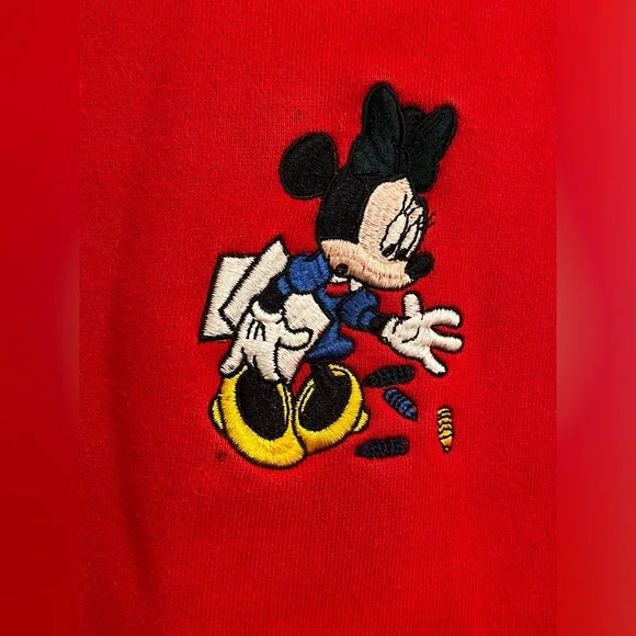 Vintage Disney Youth size 4T Minnie Mouse ‘Back to School’ Themed Red Dress - Picture 3 of 7